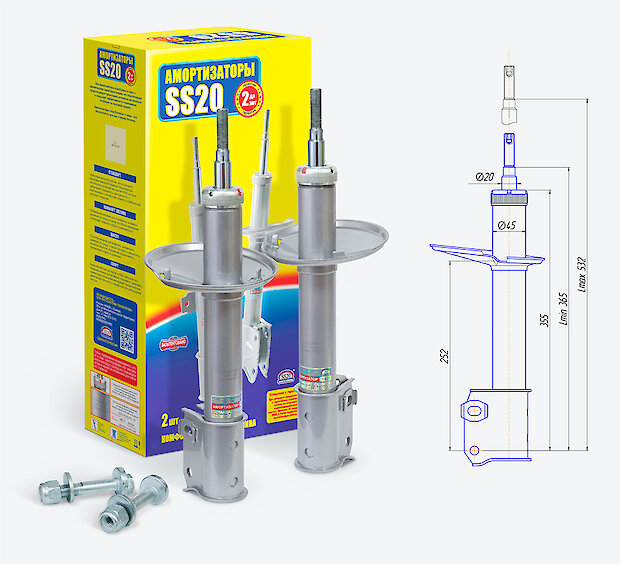 Передние стойки SS20 для автомобиля LADA Largus Cross всех модификаций (OEM 8450009394)